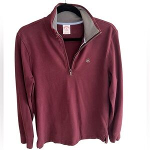 BROOKS BROTHERS 1818 Golden Fleece Quarter Zip Pullover XS Maroon Cotton